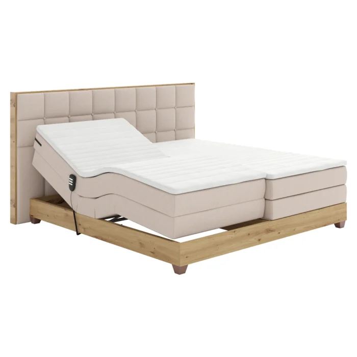 Elektrická boxspring TIANA 160x200 béžová/dub artisan