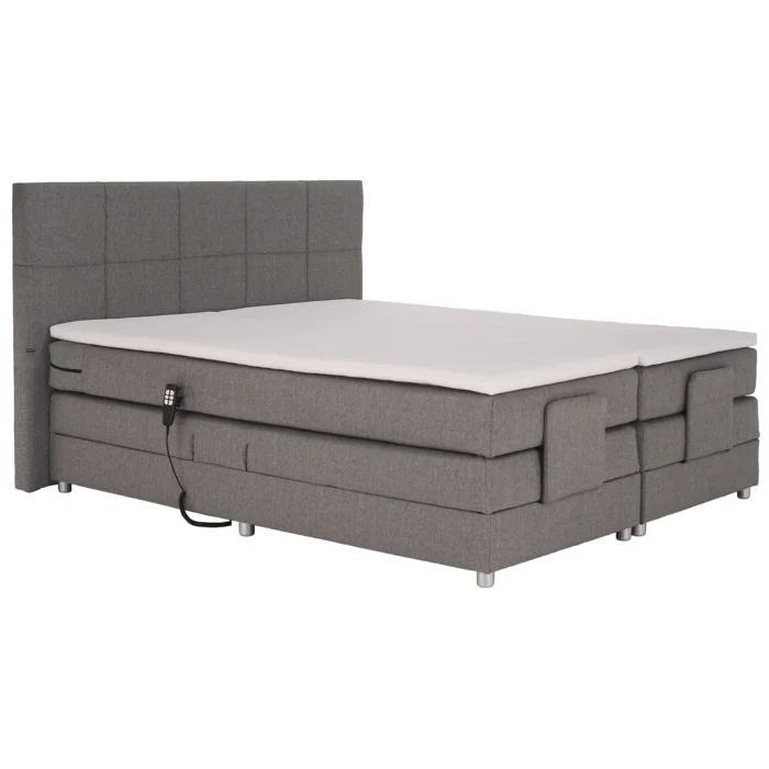 Elektrická polohovací boxspring postel 160x200 šedá MURKO NEW
