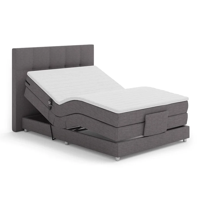 Elektrická polohovací boxspring postel šedá 120x200 – MURKO NEW