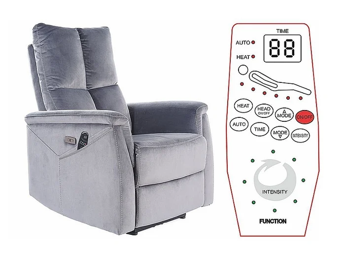 Elektrický rozkládací křeslo Neptun M Velvet