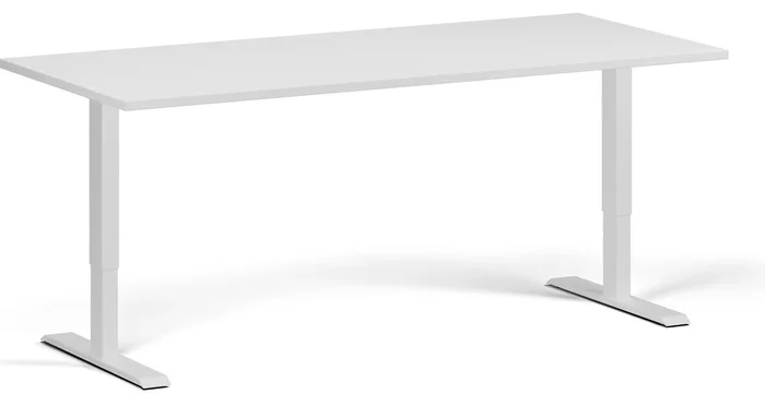 Elektricky výškově nastavitelý stůl 180x80 cm, 2 motory, bílá
