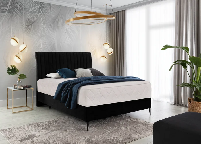 ELTAP Kontinentální postel boxspring s vysokým čelem a prošíváním