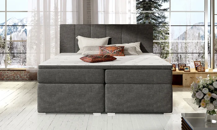 ELTAP Postel boxspring Bolero šedá 140x200