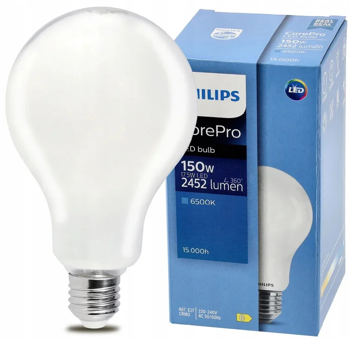 Energeticky úsporná LED žárovka Philips CorePro Premium E27 - 2452 lm, 17,5 W, studené denní světlo 6000K