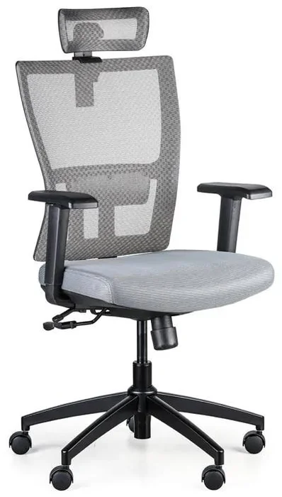 Ergonomická kancelářská židle AM, elegantní šedé provedení