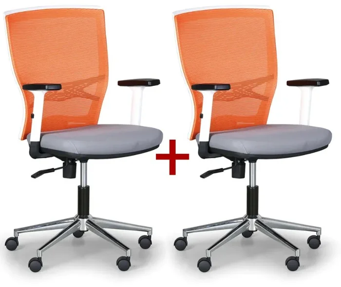 Ergonomická Kancelářská Židle HAAG – Oranžovo-šedá – Akce 1+1 zdarma