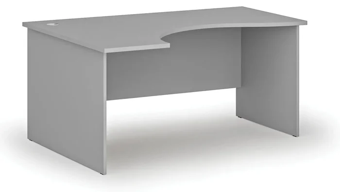 Ergonomický levý psací stůl PRIMO šedý 160x120 cm