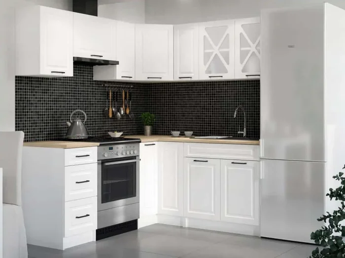 Falco Astra rohová kuchyňská linka – bílá MAT