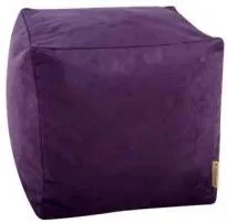 Fialová semišová sedací kostka TiaHome