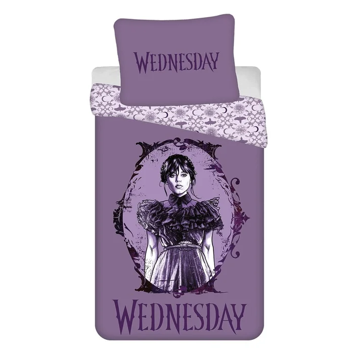 Fialové bavlněné povlečení na jednolůžko 140x200 cm