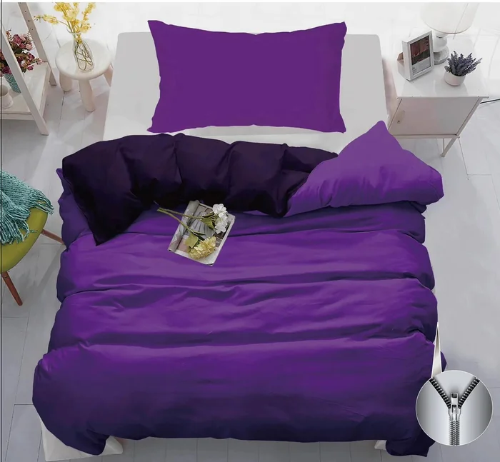 Fialové bavlněné povlečení VIOLETTA 140x200/70x90 cm