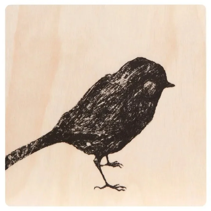 Finský dřevěný podtácek Bird 10x10 cm