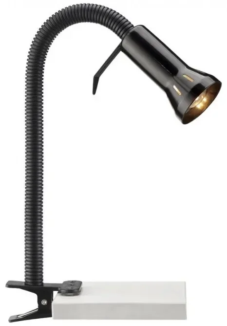Flexibilní stolní lampa s klipem černá