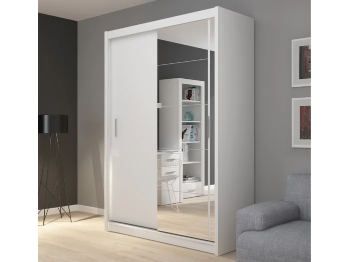 FLINT skříň se zrcadlem 150 cm – bílá