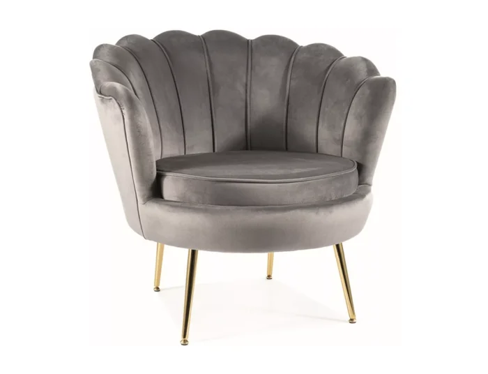 Fotel Camellia Velvet szary