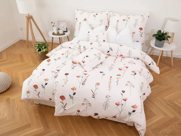 Francouzské povlečení Vlčí máky béžové z Mako jersey