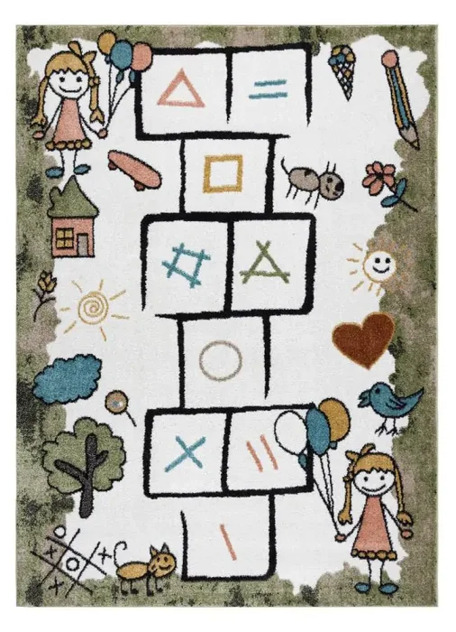 Fun Hop zelený dětský koberec 160 × 220 cm