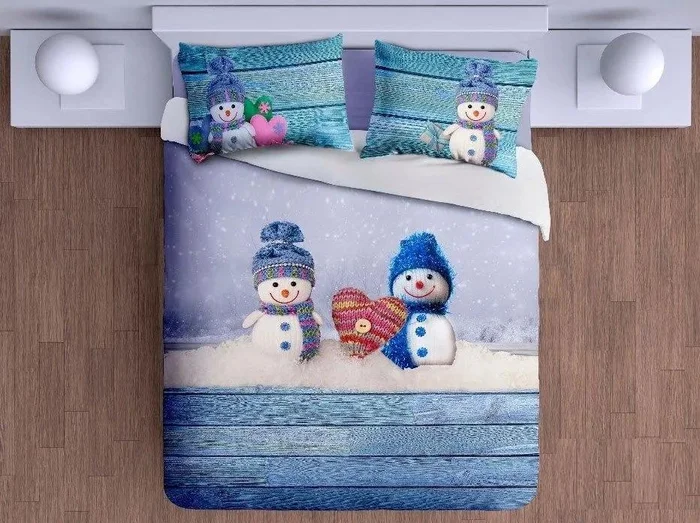Gipetex Amorini Sněhuláci 3D Bavlněné Povlečení