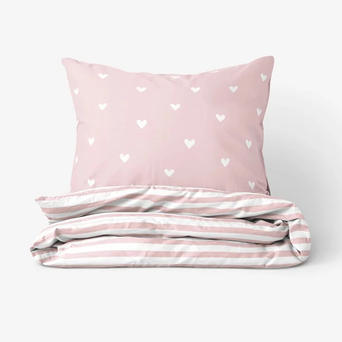 Goldea Bavlněné Povlečení Srdíčka na Pudrově Růžové