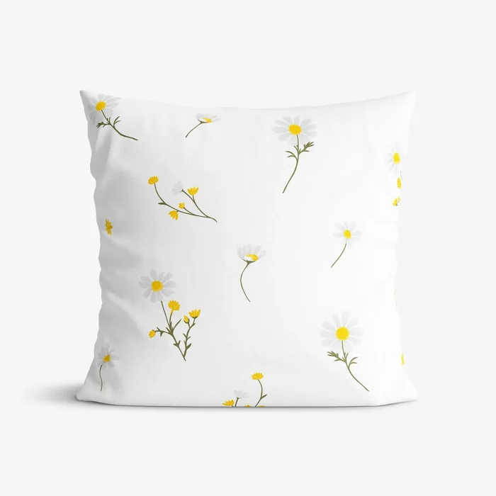 Goldea Bavlněný Povlak na Polštář Heřmánek 50x50 cm