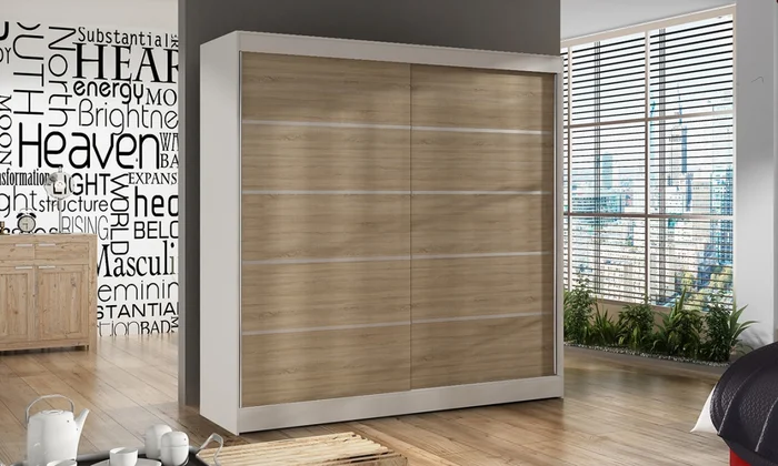 HEMIS IV – šatní skříň, bílá/dub sonoma