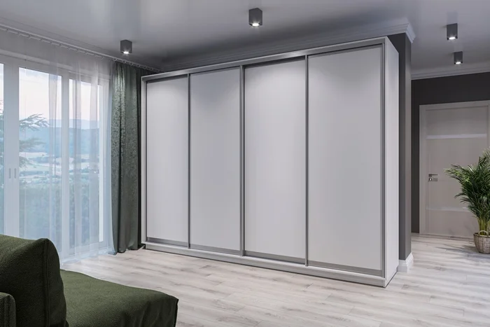 HEREI Šatní skříň s posuvnými dveřmi 300 x 240 x 60 cm, bílá