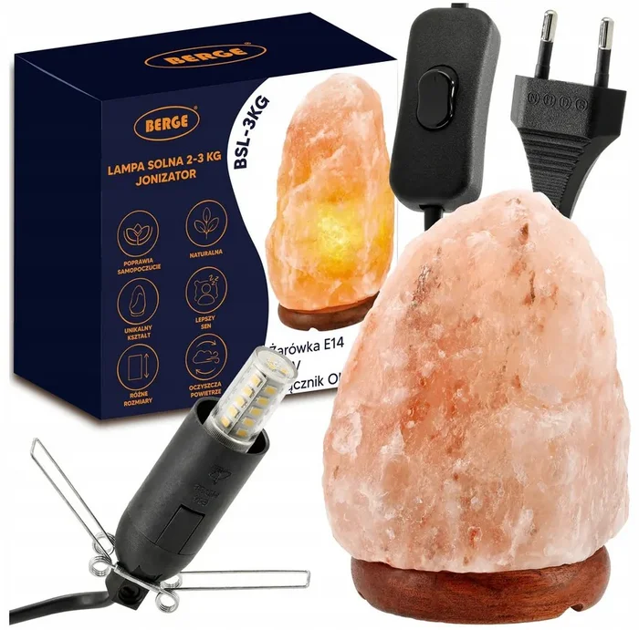 Himalájská solná lampa 2-3kg s ionizací a nočním světlem