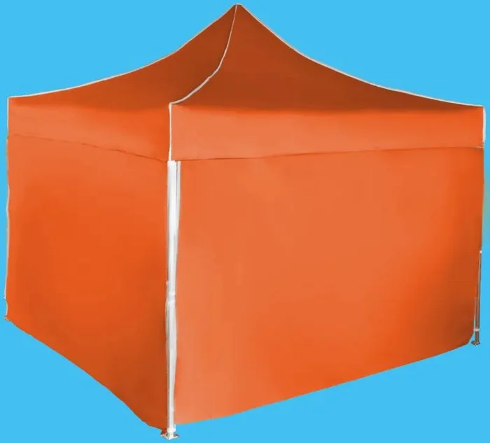 Hliníkový stan 3x3m s bočními plachtami, oranžový