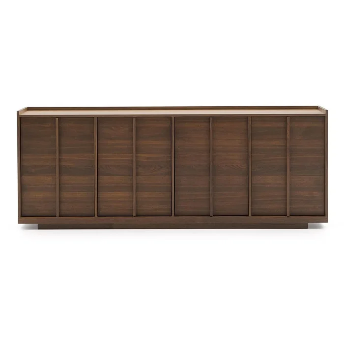 Hnědá komoda s dekorem ořechu 200x80x45 cm