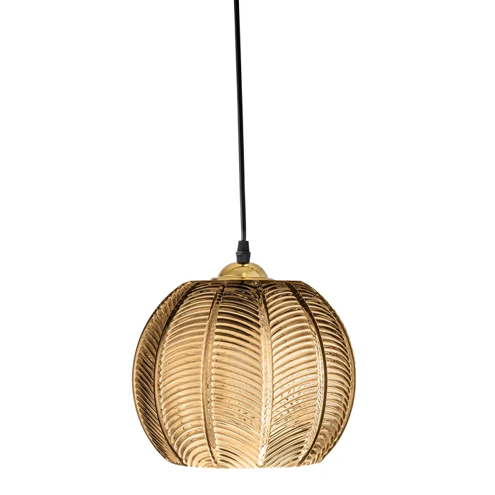 Hnědá závěsná skleněná lampa Adar Bloomingville