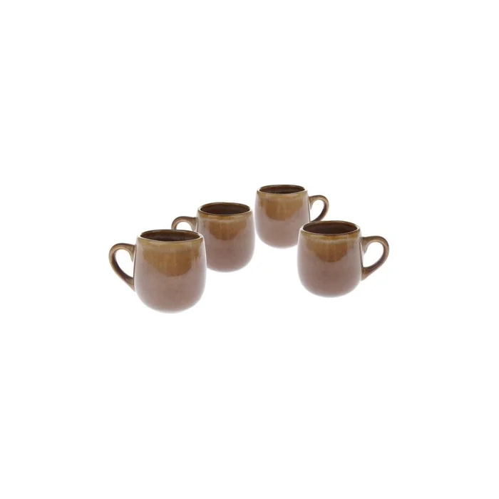 Hnědé keramické espresso hrnky 4ks 100 ml