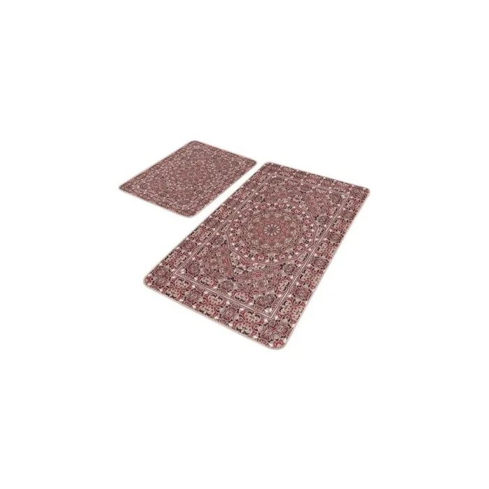 Hnědé sametové koupelnové předložky – sada 2 ks