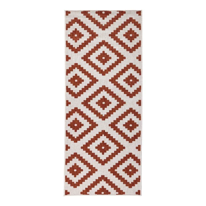 Hnědo-krémový venkovní koberec NORTHRUGS Malta 80x250 cm