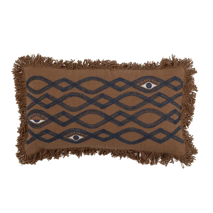 Hnědý bavlněný polštář Galia Bloomingville 50x25 cm