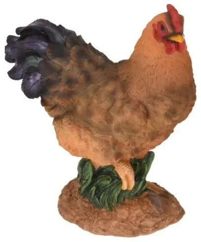 Hnědý dekorativní kohout 27 cm