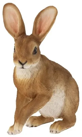 Hnědý dekorativní zajíc 28 cm