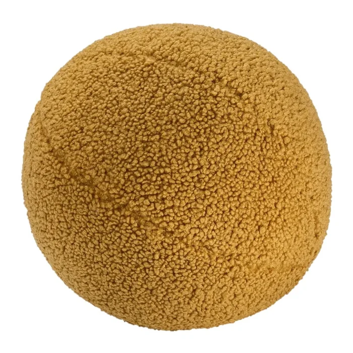 Hnědý dětský polštář z bouclé textilie Ball