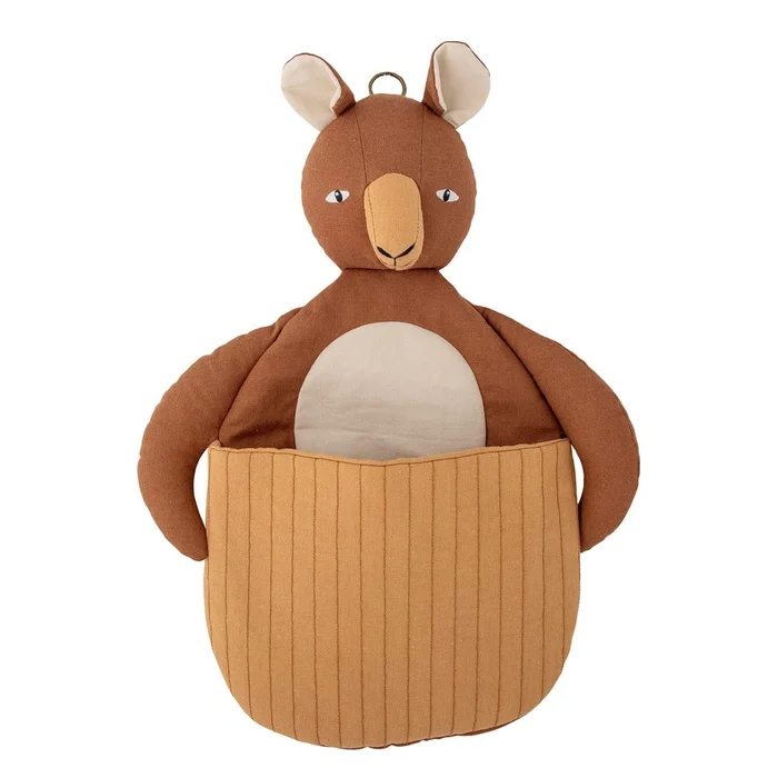Hnědý látkový dětský úložný koš Bloomingville Mini