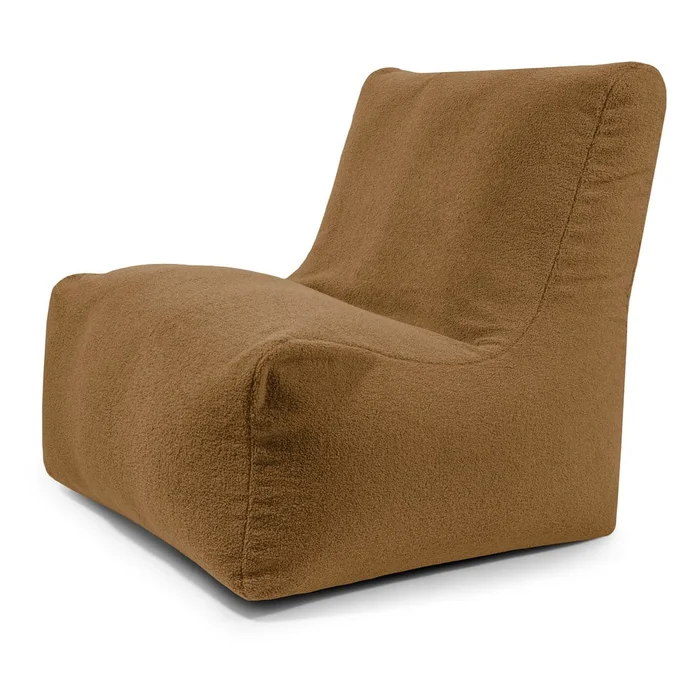 Hnědý sedací vak z bouclé textilie Seat 100 Lounge