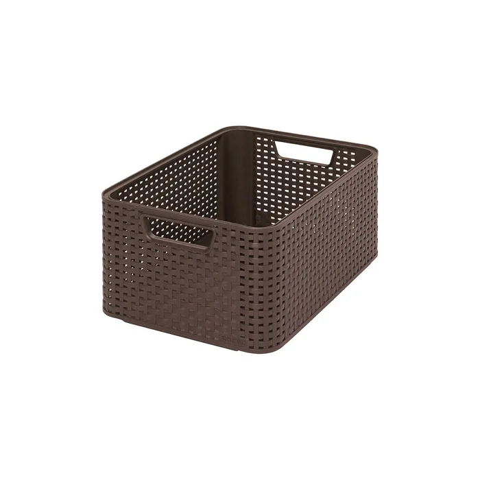 Hnědý úložný košík Curver Style 18 l