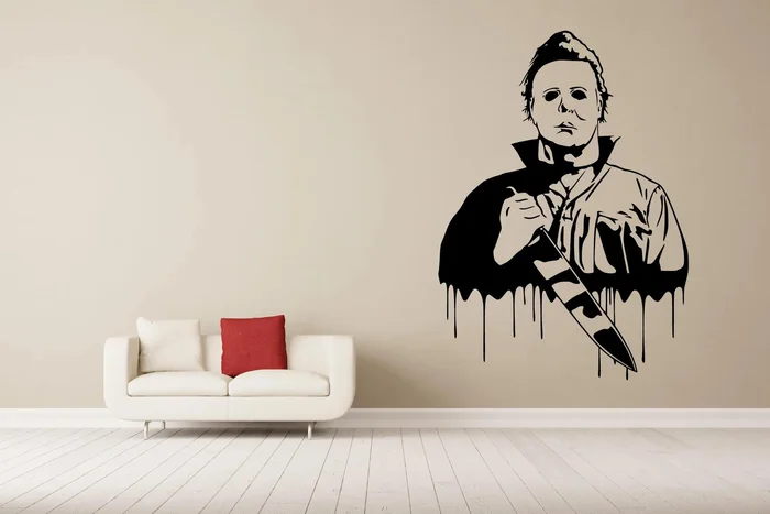 Horová postava Michael Myers Samolepka na zeď 40x55 cm Černá
