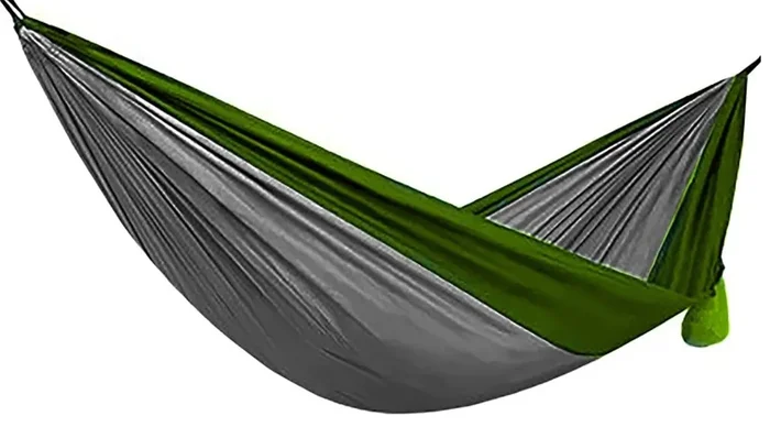 Houpací síť Santiago 260x140 cm - zelená a šedá