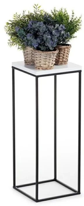 HowHomely Moderní stojan na květiny BASICLOFT 60x24 cm černobílý