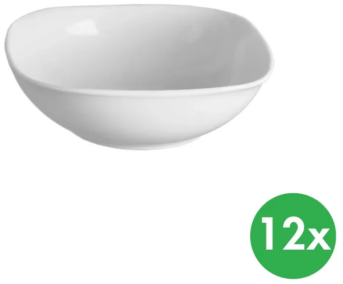 Hranatá porcelánová miska MONA 14x14 cm, 12 ks