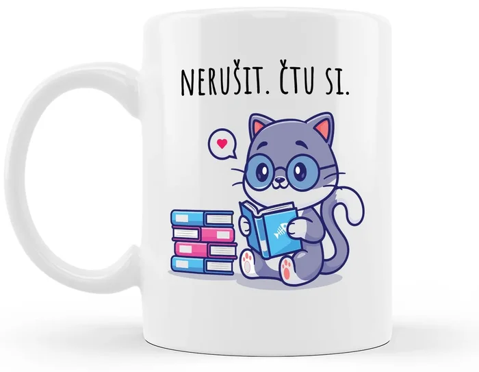 Hrneček Nerušit Čtu Si Kočka 330 ml