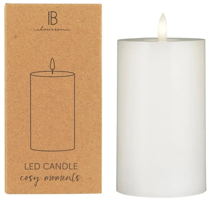 IB Laursen LED Sloupová Světelná Svíčka WARM FLAME 12,5 cm