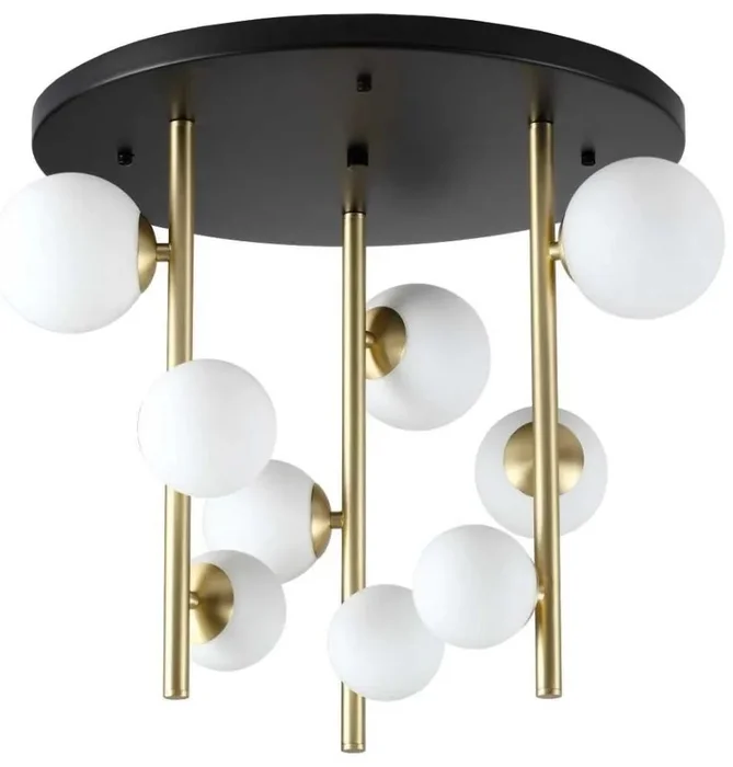 Ideal Lux LED Lustr PERLAGE 9xG9 3W 55cm zlatý/bílý