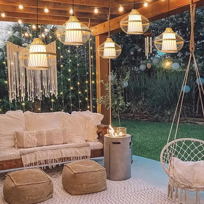 Immax BOHO Bambusové závěsné svítidlo D40