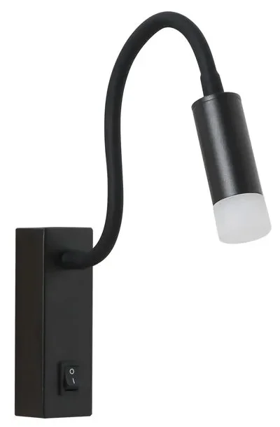 Immax GOAL LED nástěnné svítidlo s vypínačem, 3W, matná černá