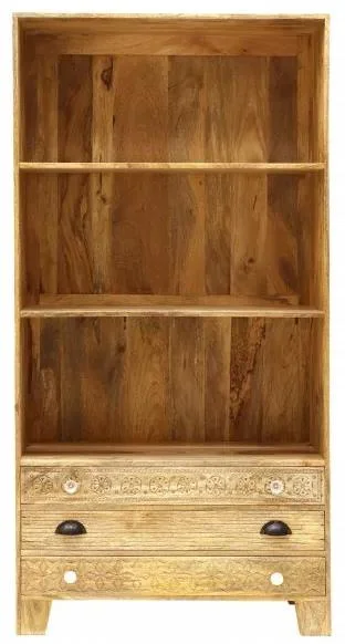 Indická knihovna Manu z mangového dřeva 90x180x35 cm